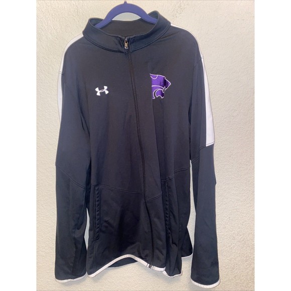 Under Armour Kansas Wildcat Full Zip Long Sleeve Athletic Sweater XXL Mens - Picture 1 of 8